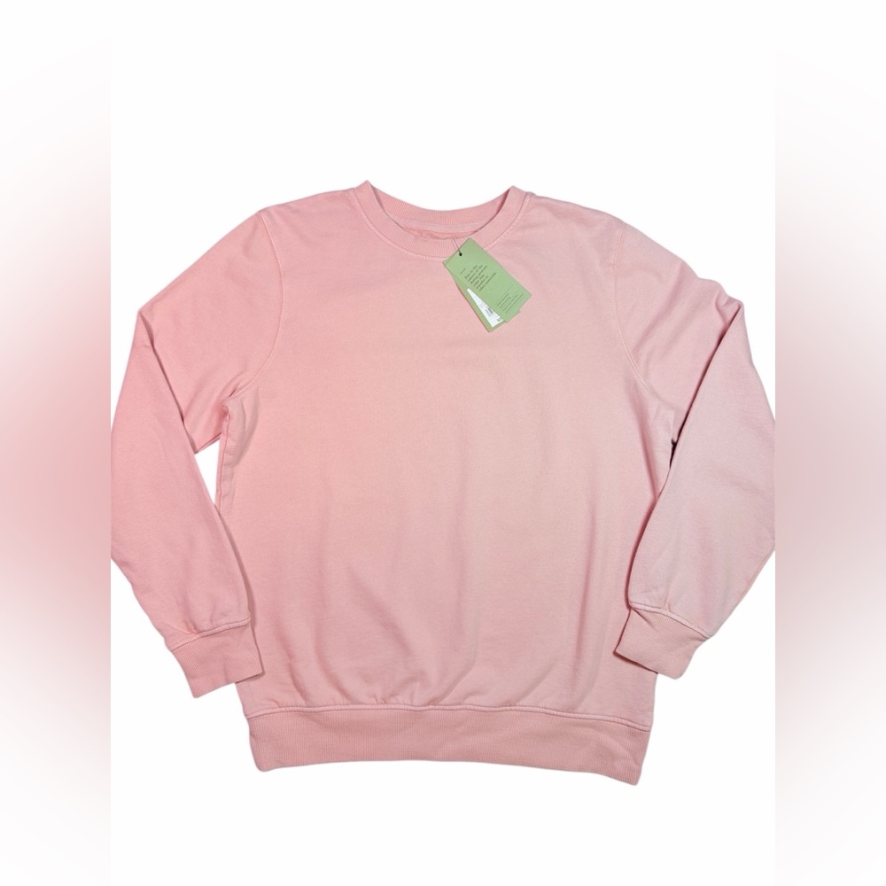 Goodfellow &‎ Co Womens M Light Pink Rose Crewneck Sweatshirt Cotton Scandigirl